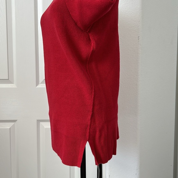 NWT CASLON Scoop Beck Ribbed hip length sweater in Red Chili - Picture 5 of 10